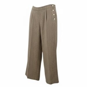 DKNY High-Rise Linen Blend Wrinkle Resistant Palazzo Wide leg Trouser Pant Sz 12